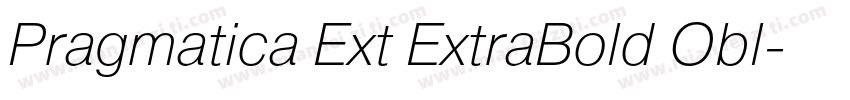 Pragmatica Ext ExtraBold Obl字体转换